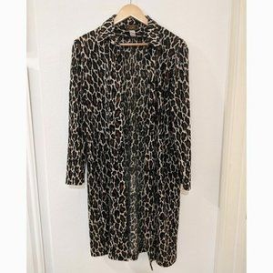 Vintage Gibi Roma Leopard Print Long Cardigan